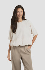 Short Sleeve Balloon Hem Top