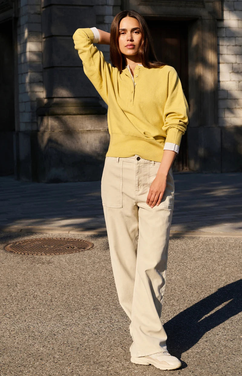 Batwing Sweater with Woven Detail