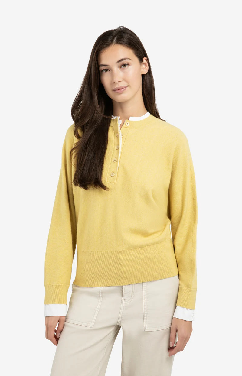 Batwing Sweater with Woven Detail