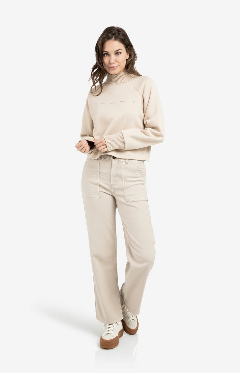 Knitted Collar Sweatshirt