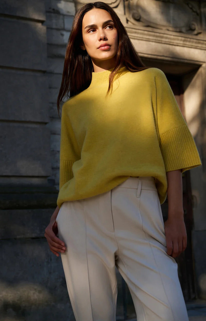 Three Quarter Sleeve Mock Neck