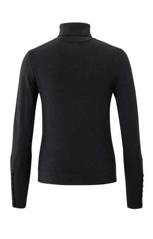 Turtleneck with Button Cuff