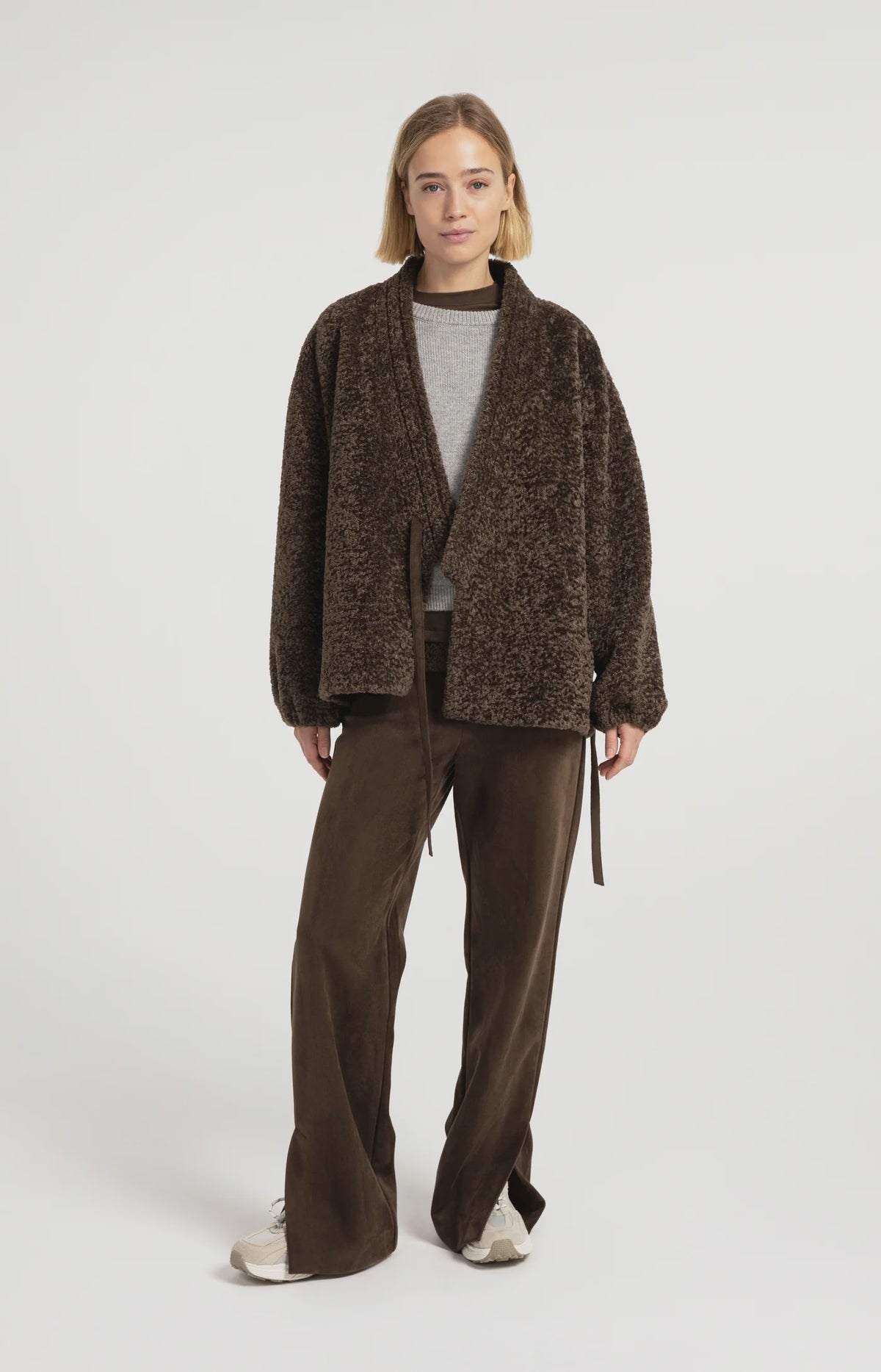 Faux Fur Kimono Wrap Jacket
