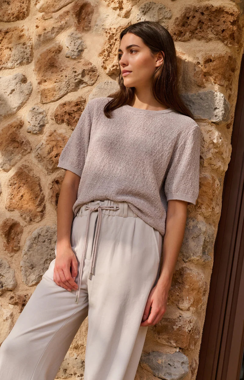 Textured Short Sleeve Sweater