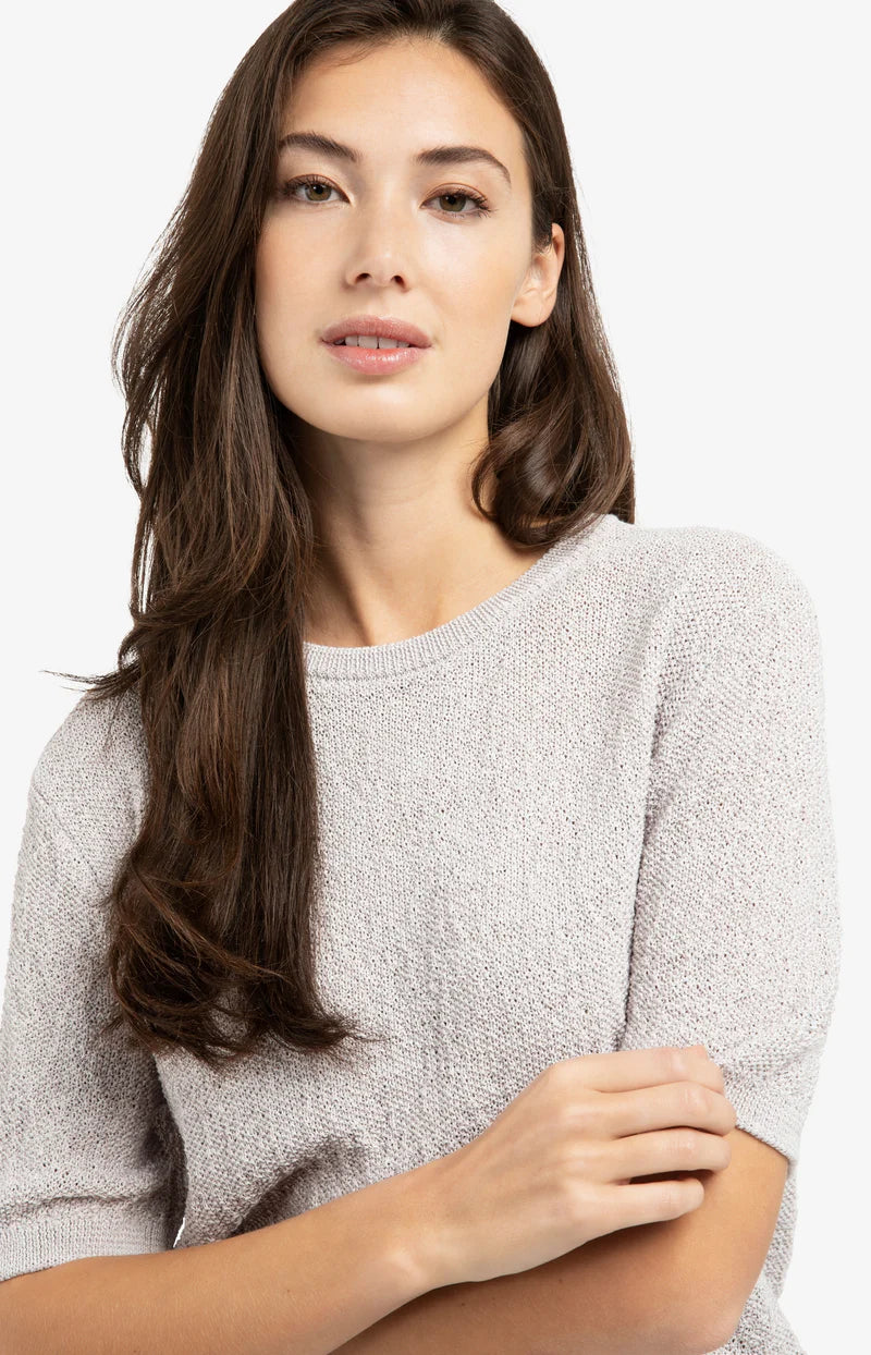 Textured Short Sleeve Sweater