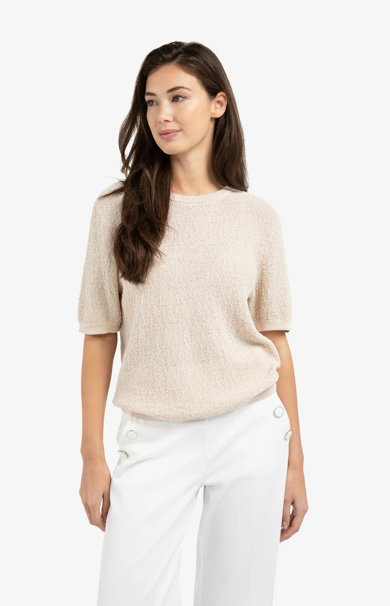 Textured Short Sleeve Sweater
