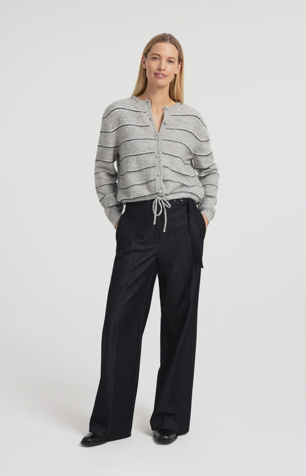 Woven Wide Leg Trousers w Belt