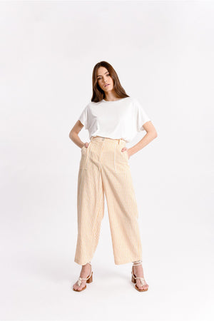 High-Waisted Striped Wide Legs