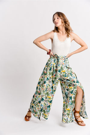 Jungle Print Split Pant