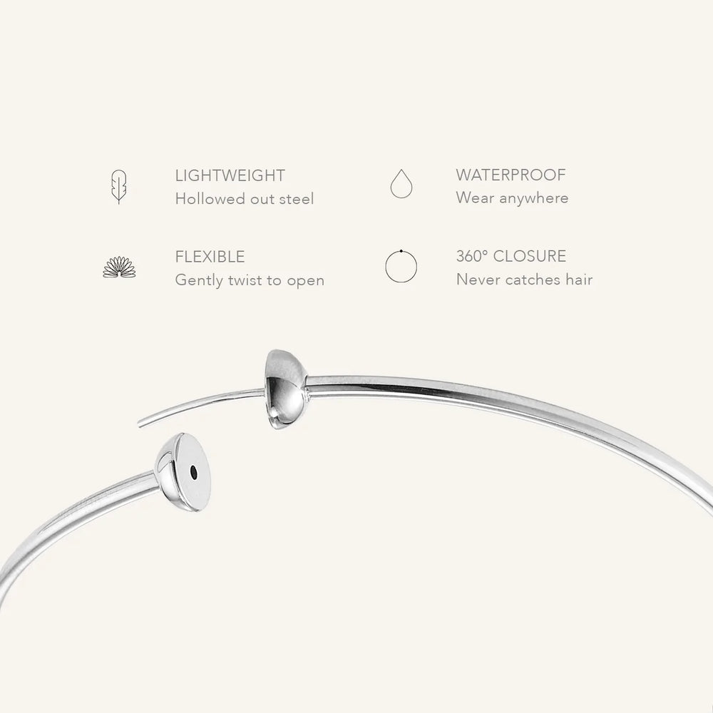 Medium Icon Hoops - Rhodium