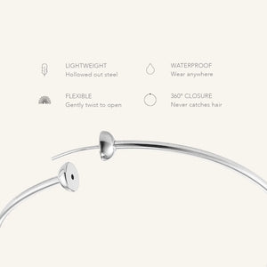 Medium Icon Hoops - Rhodium