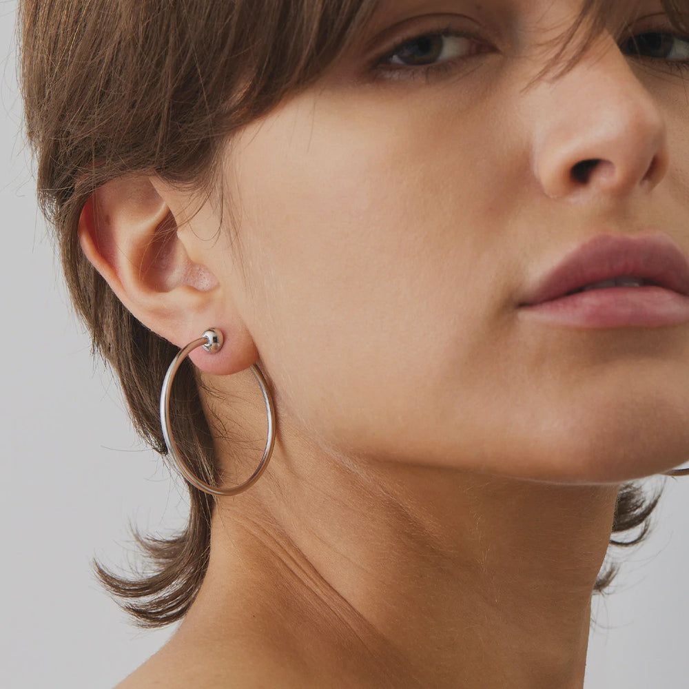 Small Icon Hoops - Rhodium