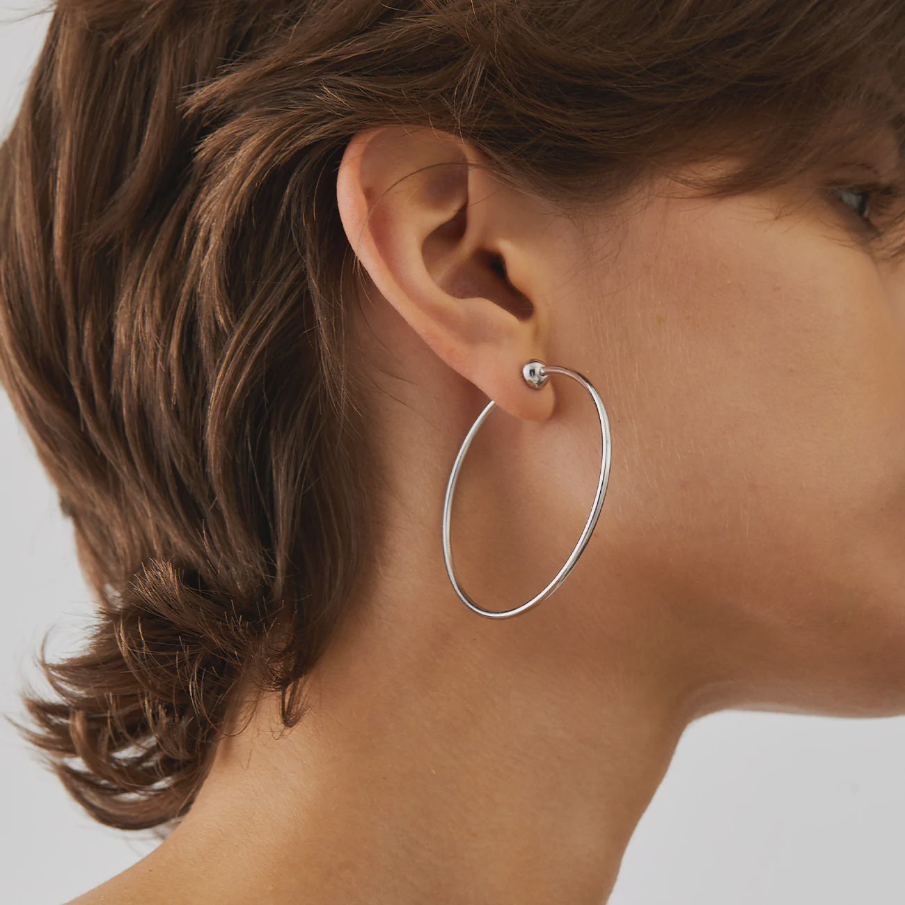 Medium Icon Hoops - Rhodium