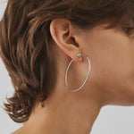 Medium Icon Hoops - Rhodium