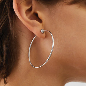 Medium Icon Hoops - Rhodium