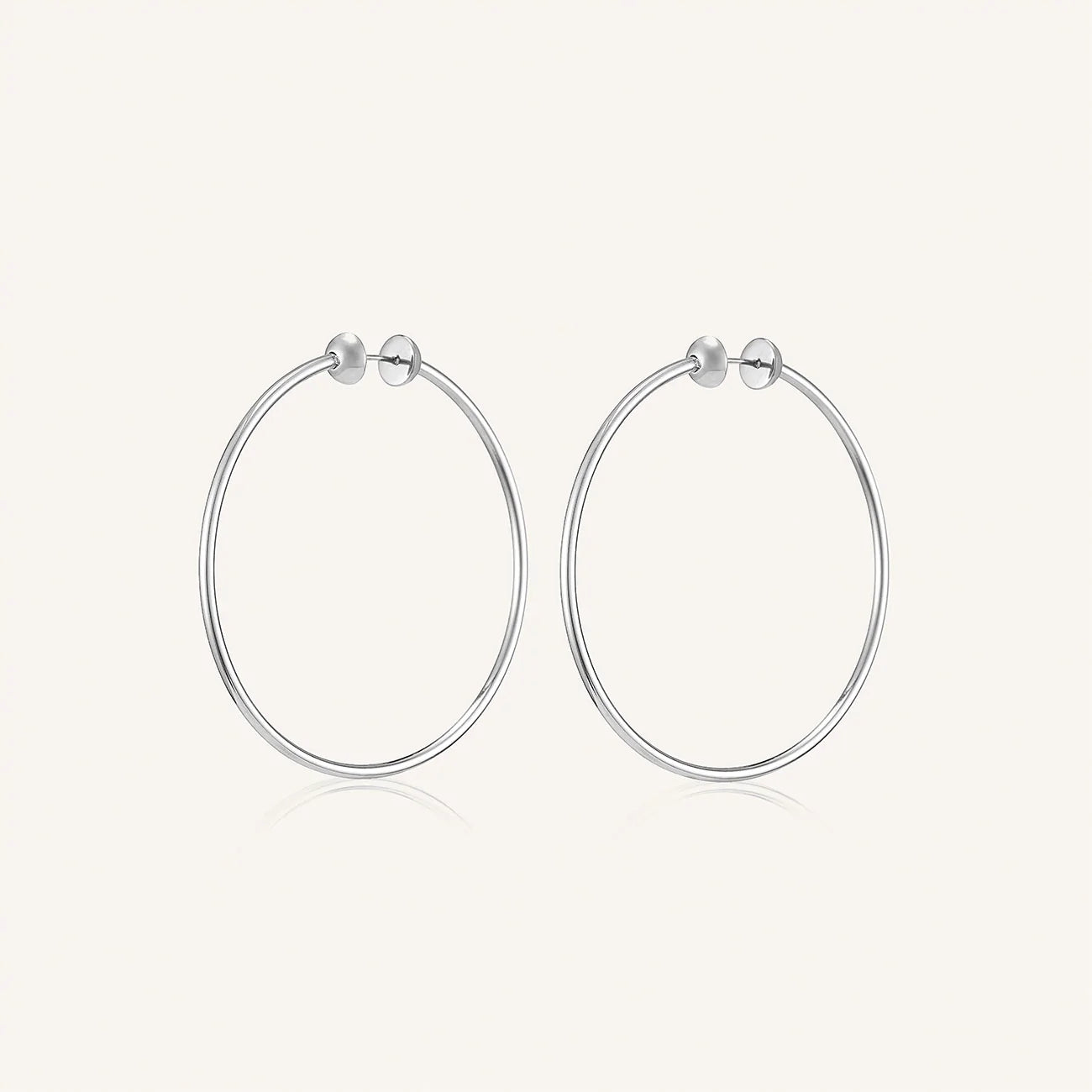 Medium Icon Hoops - Rhodium