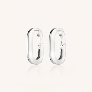 Mega U-Link Earrings - Silver