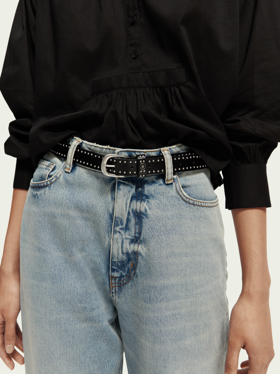 Leather Belt with Studs