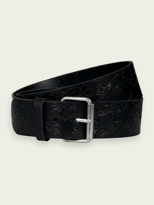 Debossed Leather Belt